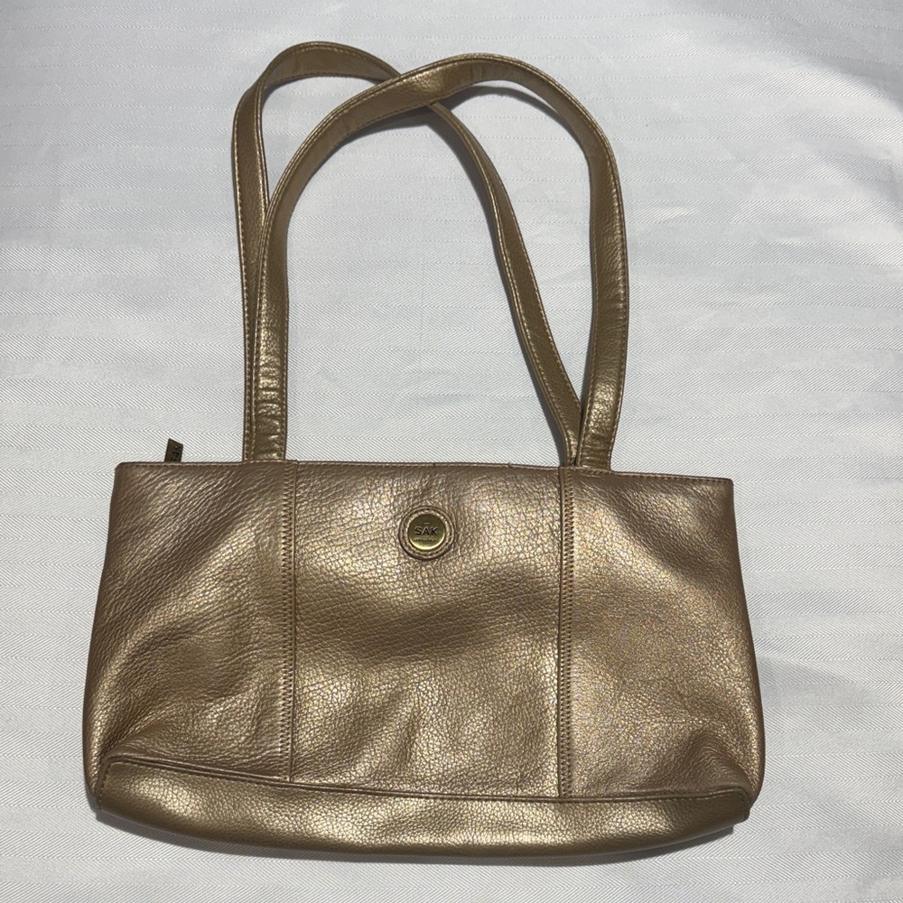 The Sak Metallic Bronze Leather Shoulder Bag